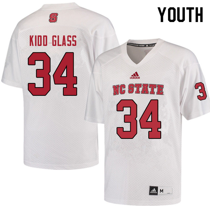 Youth #34 Tim Kidd-Glass NC State Wolfpack College Football Jerseys Sale-Red